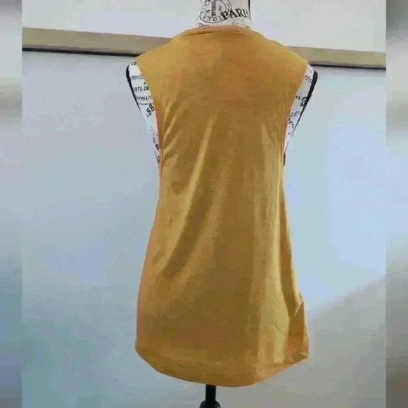 NEXT LEVEL | Women's Antique Gold "Think Positive" Muscle Tee NWOT - Picture 4 of 4